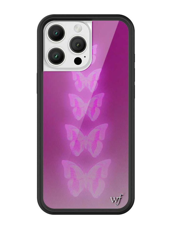 Wildflower iPhone case 16 Pro Max Neon Butterfly Plum Pink Cute