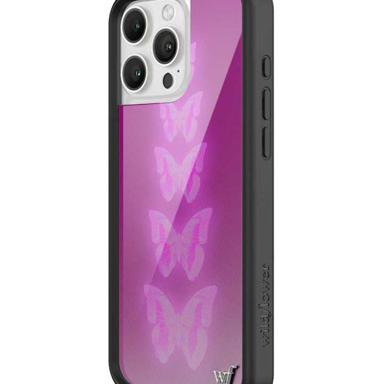 Wildflower iPhone case 16 Pro Max Neon Butterfly Plum Pink Cute