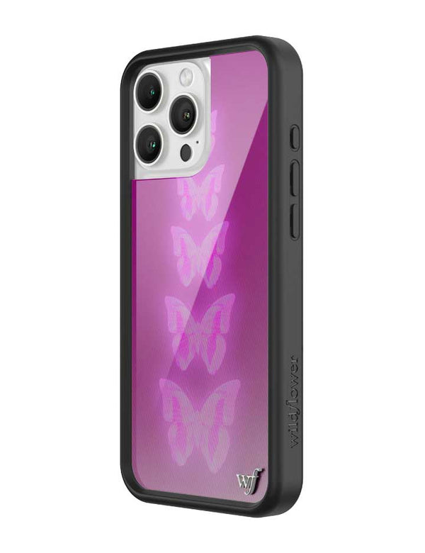 Wildflower iPhone case 16 Pro Max Neon Butterfly Plum Pink Cute