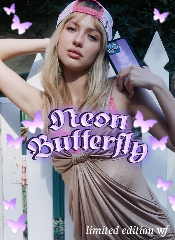 Neon Butterfly Mobile Banner