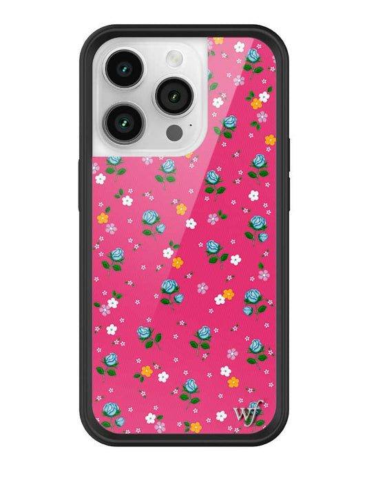 wildflower-iphone-case-14-pro-pink dainty florals-flowers-floral-pink-blue-orange-white-sweet-small-petite-fashion