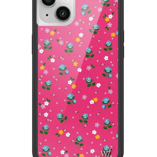 wildflower iphone case 14 plus pink dainty florals flowers floral pink blue orange white sweet small petite fashion