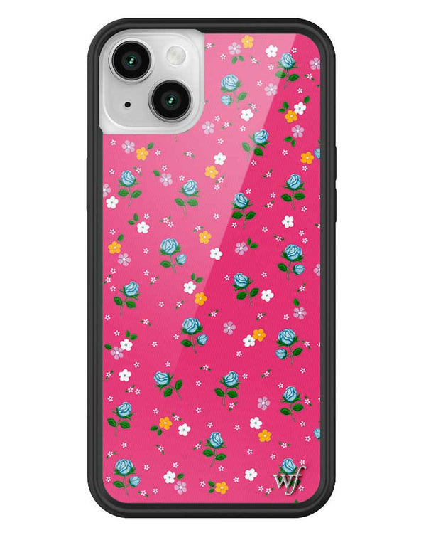 wildflower iphone case 14 plus pink dainty florals flowers floral pink blue orange white sweet small petite fashion