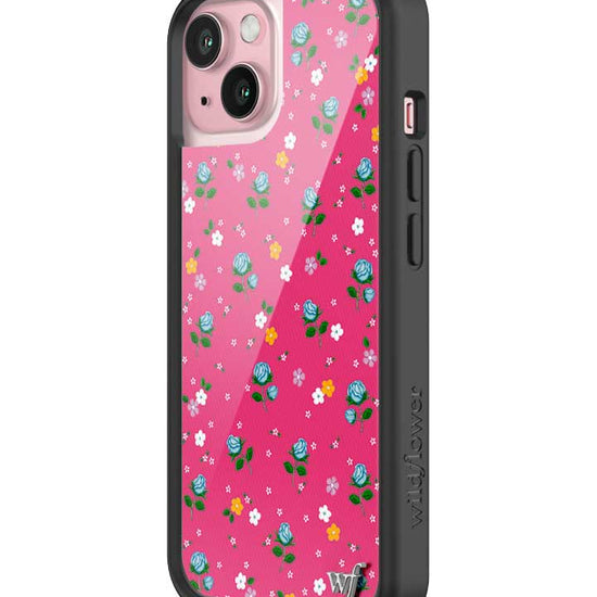 wildflower iphone case 15 pink dainty florals flowers floral pink blue orange white sweet small petite fashion