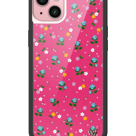 wildflower iphone case 15 plus pink dainty florals flowers floral pink blue orange white sweet small petite fashion