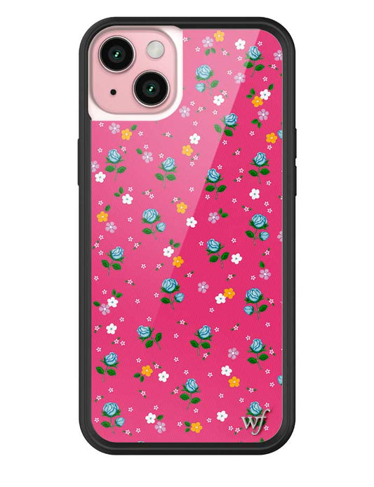 wildflower iphone case 15 plus pink dainty florals flowers floral pink blue orange white sweet small petite fashion