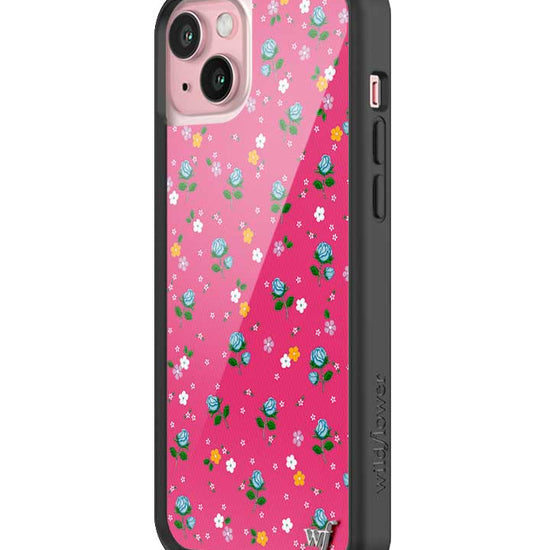 wildflower iphone case 15 plus pink dainty florals flowers floral pink blue orange white sweet small petite fashion