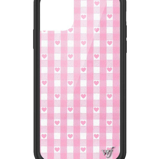 Wildflower iPhone case 11 Pink Gingham Hearts Vintage Cute Classic