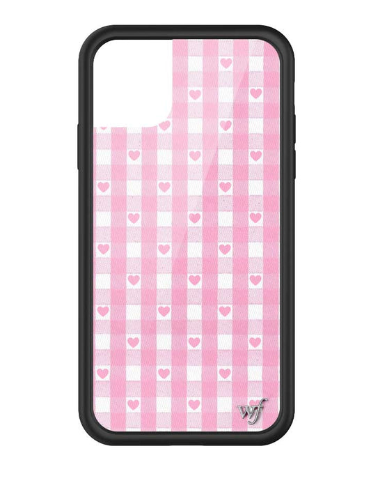 Wildflower iPhone case 11 Pink Gingham Hearts Vintage Cute Classic