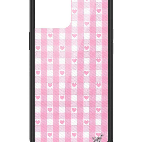 Wildflower iPhone case 12 Pro Max Pink Gingham Hearts Vintage Cute Classic