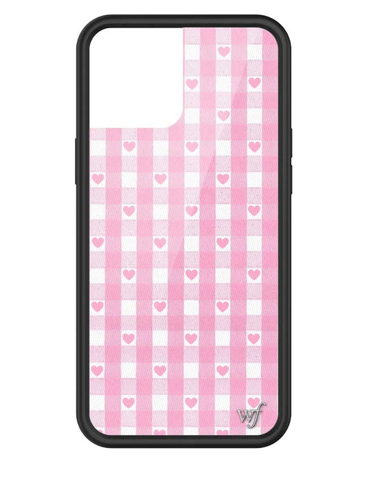 Wildflower iPhone case 12 Pro Max Pink Gingham Hearts Vintage Cute Classic