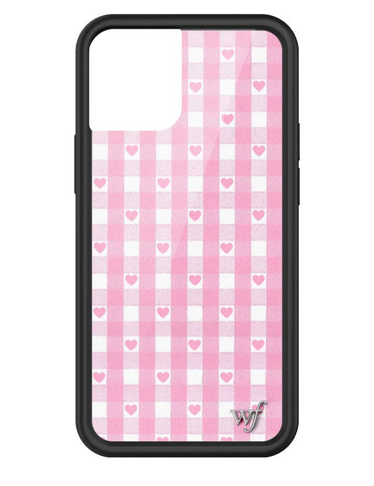 Wildflower iPhone case 13 mini Pink Gingham Hearts Vintage Cute Classic