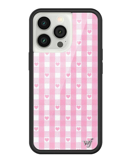 Wildflower iPhone case 13 Pro Pink Gingham Hearts Vintage Cute Classic