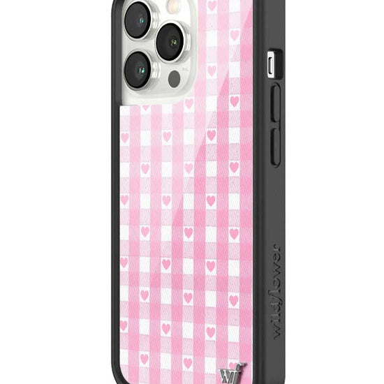 Wildflower iPhone case 13 Pro Pink Gingham Hearts Vintage Cute Classic 2