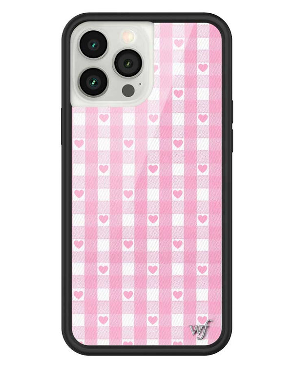 Wildflower iPhone case 13 Pro Max Pink Gingham Hearts Vintage Cute Classic