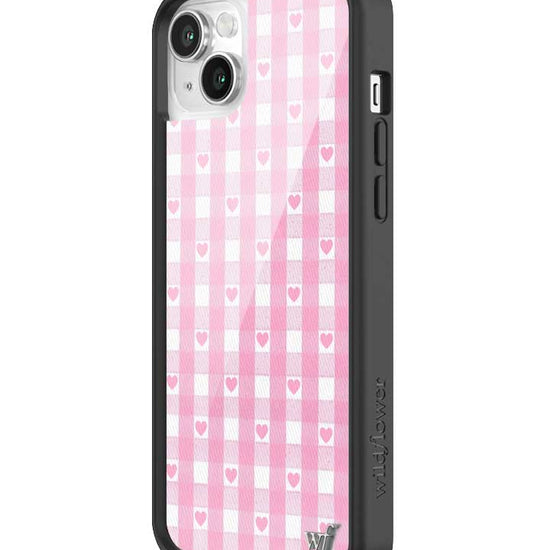 Wildflower iPhone case 14 Pink Gingham Hearts Vintage Cute Classic 2