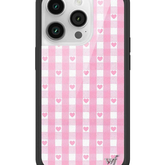 Wildflower iPhone case 14 Pro Pink Gingham Hearts Vintage Cute Classic