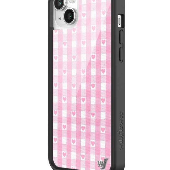 Wildflower iPhone case 14 Plus Pink Gingham Hearts Vintage Cute Classic 2