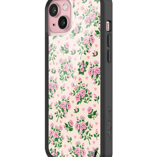 Wildflower iPhone case 15 Plus Pinky Promise Roses Pink Cute