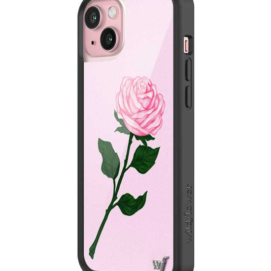 Wildflower iPhone case 15 Plus Pink Rose Flowers Cute