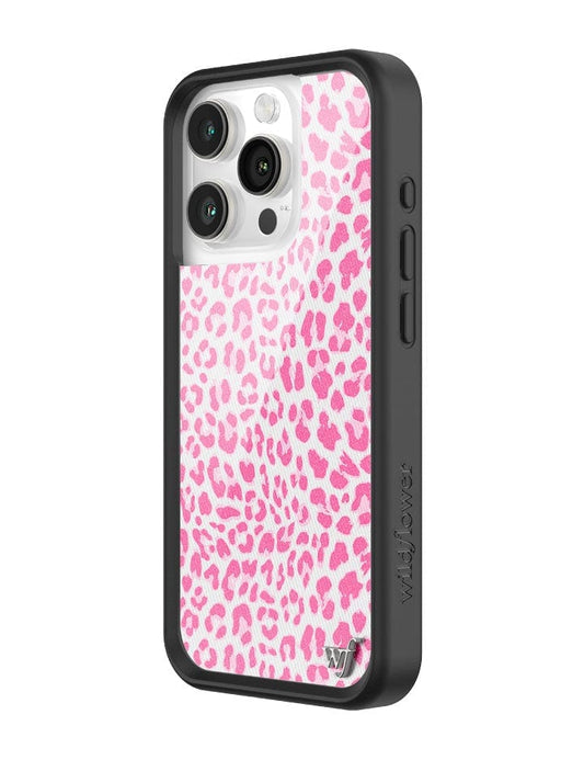 wildflower pink meow iphone 15 pro case