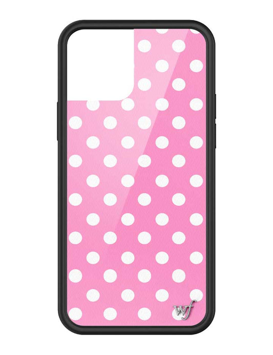 Wildflower iPhone case 12 and 12 Pro Pink Polka Dots Cute Classic