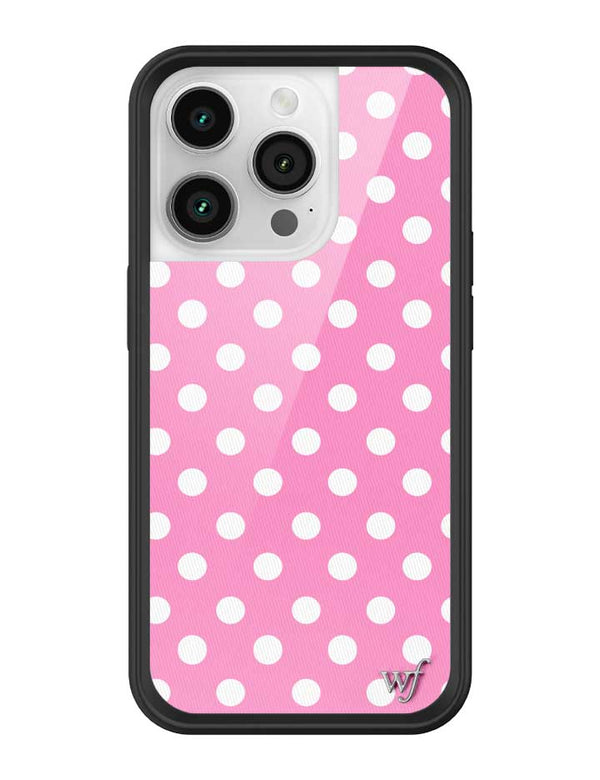 Wildflower iPhone case 14 Pro Pink Polka Dots Cute Classic