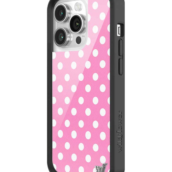 Wildflower iPhone case 14 Pro Pink Polka Dots Cute Classic