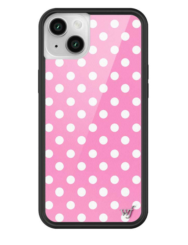 Wildflower iPhone case 14 Plus Pink Polka Dots Cute Classic