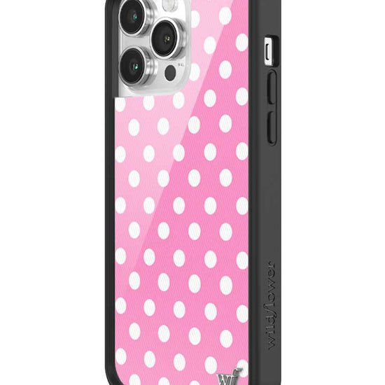 Wildflower iPhone case 14 Pro Max Pink Polka Dots Cute Classic