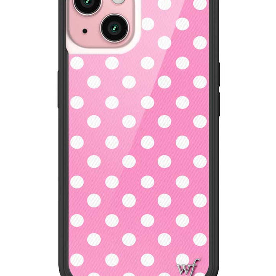 Wildflower iPhone case 15 Pink Polka Dots Cute Classic