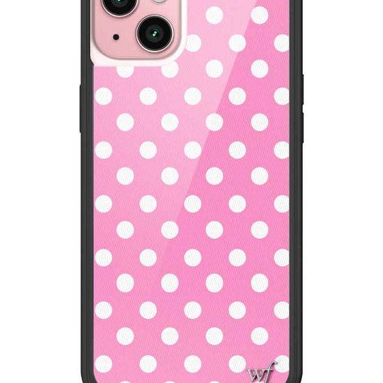 Wildflower iPhone case 15 Plus Pink Polka Dots Cute Classic