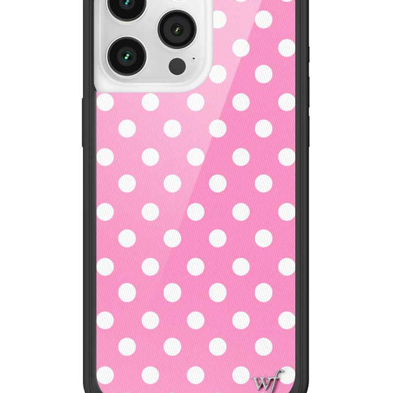 Wildflower iPhone case 15 Pro Max Pink Polka Dots Cute Classic