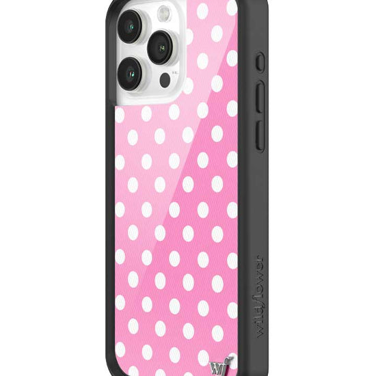 Wildflower iPhone case 15 Pro Max Pink Polka Dots Cute Classic