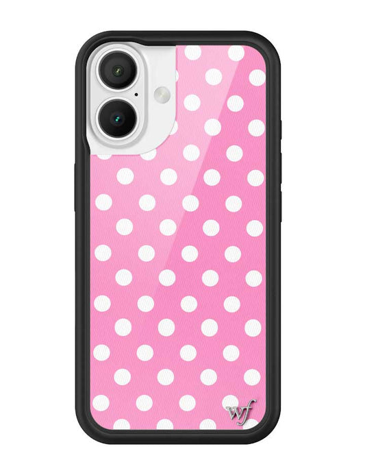 Wildflower iPhone case 16 Pink Polka Dots Cute Classic