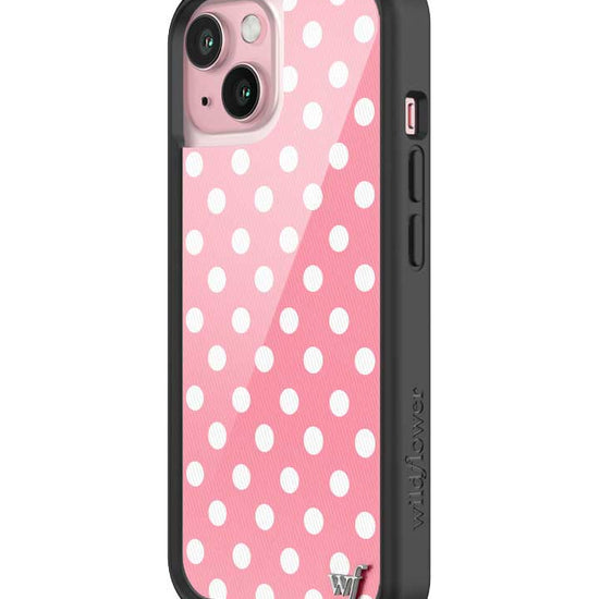 Wildflower iPhone case 16 Pink Polka Dots Cute Classic