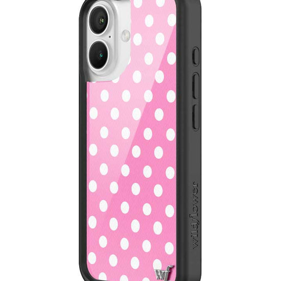 Wildflower iPhone case 16 Pink Polka Dots Cute Classic