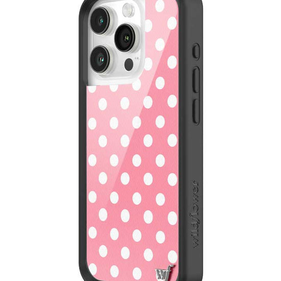 Wildflower iPhone case 16 Pro Pink Polka Dots Cute Classic