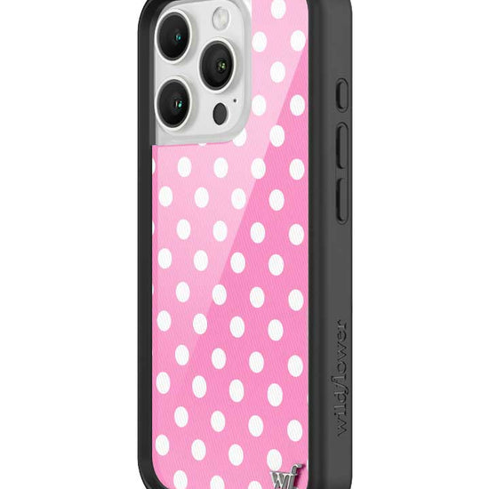 Wildflower iPhone case 16 Pro Pink Polka Dots Cute Classic