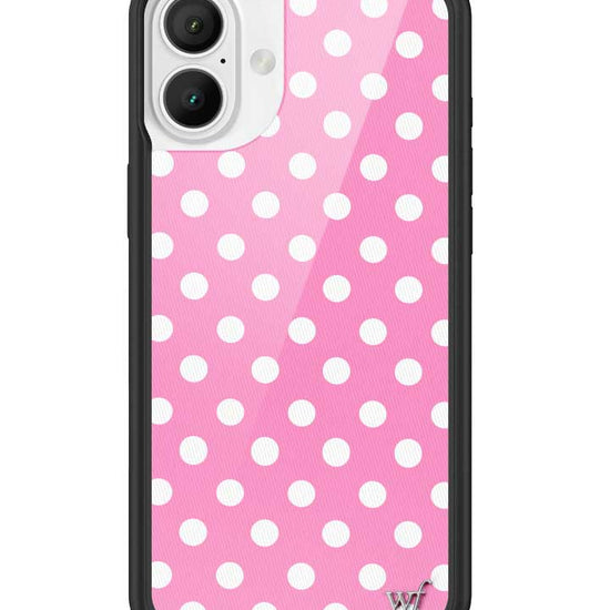 Wildflower iPhone case 16 Plus Pink Polka Dots Cute Classic