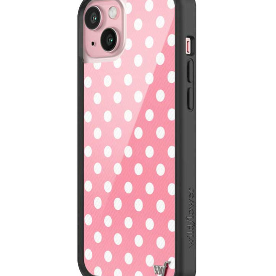 Wildflower iPhone case 16 Plus Pink Polka Dots Cute Classic