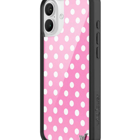 Wildflower iPhone case 16 Plus Pink Polka Dots Cute Classic