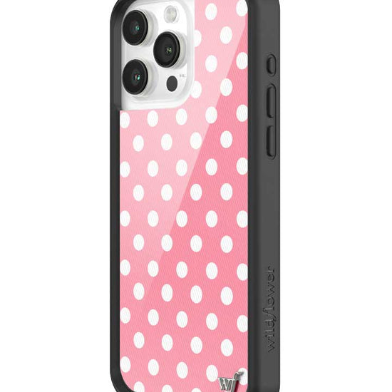 Wildflower iPhone case 16 Pro Max Pink Polka Dots Cute Classic