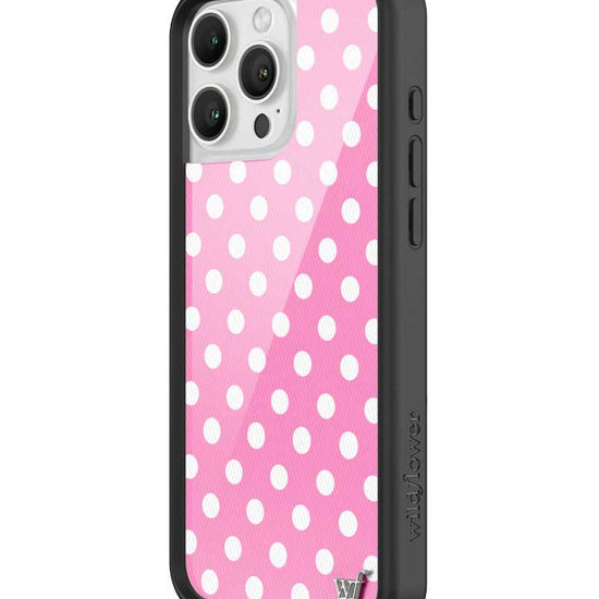 Wildflower iPhone case 16 Pro Max Pink Polka Dots Cute Classic