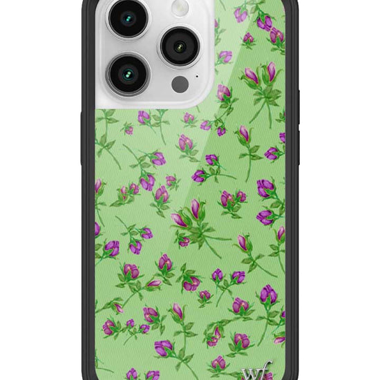 Wildflower iPhone case 14 Pro Purple Posie Rosie Cute Green