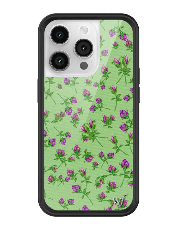 Wildflower iPhone case 14 Pro Purple Posie Rosie Cute Green