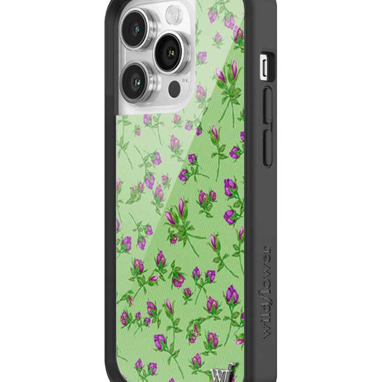 Wildflower iPhone case 14 Pro Purple Posie Rosie Cute Green