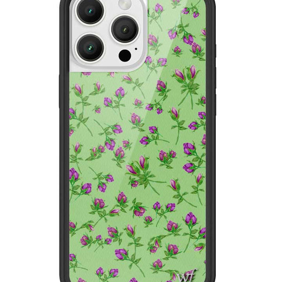 Wildflower iPhone case 16 Pro Max Purple Posie Rosie Cute Green