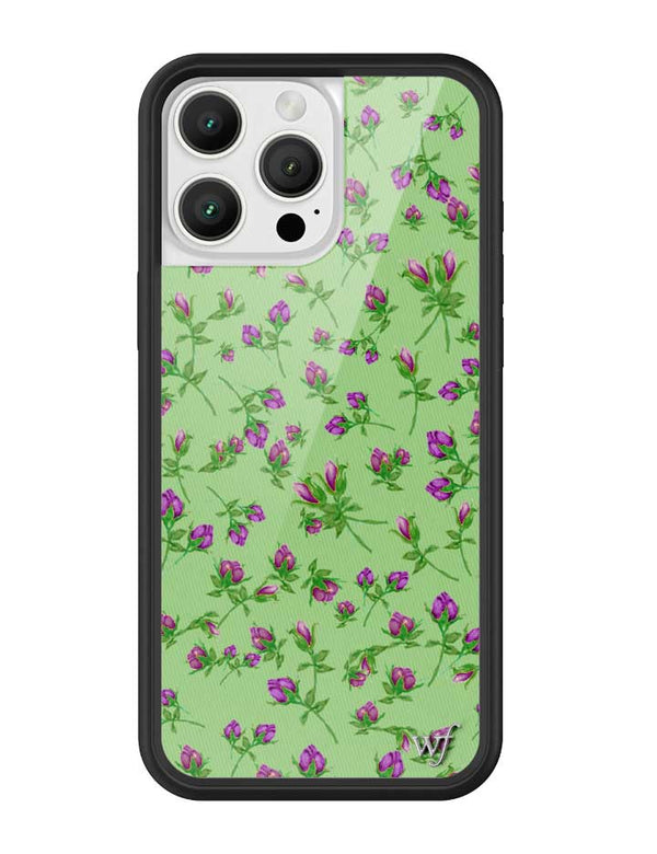 Wildflower iPhone case 16 Pro Max Purple Posie Rosie Cute Green