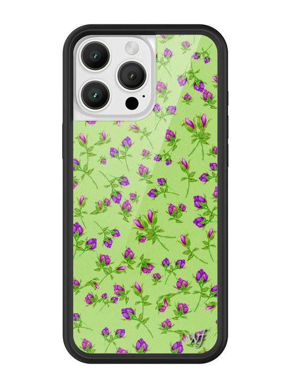 Wildflower iPhone case 16 Pro Max Purple Posie Rosie Cute Green